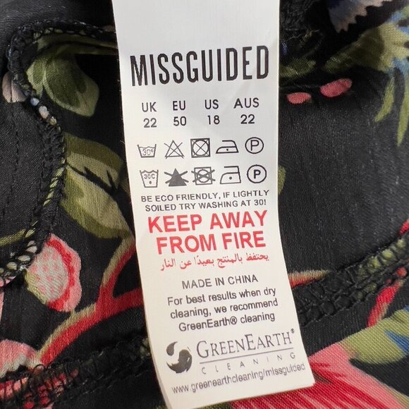 Missguided Plus Floral Wrap Over Dress Size 18 NWT - Picture 10 of 12